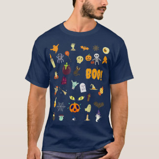 ハロウィーン男の赤ちゃんガールカボチャ猫モンスタースケレ Tシャツ