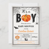 ハロウィーン男の赤ちゃんシャワーの招待。男の子だ 招待状 (正面)