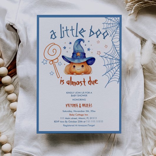 ハロウィーン男の赤ちゃんシャワーカボチャ 招待状