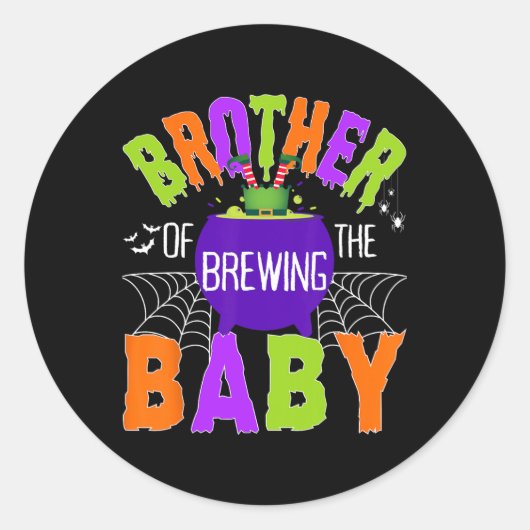 ハロウィーン男女キッズ醸造の兄弟 ラウンドシール (正面)