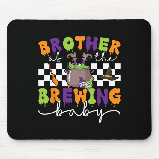 ハロウィーン男性女性子供による醸造の兄弟 マウスパッド (正面)