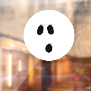 ハロウィーン白い怖い幽霊顔不気味な装飾 ウィンドウサイン