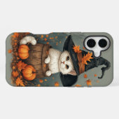 ハロウィーン白猫 iPhoneケース (裏面横)