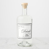 ハロウィーン白黒の薬用ドリンク! リキュールボトルラベル (正面)