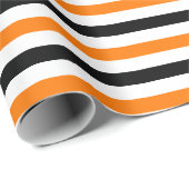 ハロウィーン白黒オレンストライプジのパターンの贈り物 ラッピングペーパー (ロールコーナー)