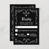 ハロウィーン白黒ゴシック巻3.5x5 RSVP (正面/裏面)