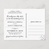 ハロウィーン白黒ゴシック文字巻 案内ポストカード (裏面)