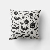 ハロウィーン白黒ジャックオランタンこうもりドードル クッション (裏面)