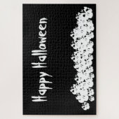 ハロウィーン白黒スカルカスタム杭 ジグソーパズル (縦)