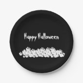 ハロウィーン白黒スカルカスタム杭 ペーパープレート (正面)