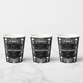 ハロウィーン白黒スカルダマスクゴシックカスタム 紙コップ