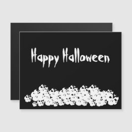 ハロウィーン白黒スカルパイルカスタムマグネット