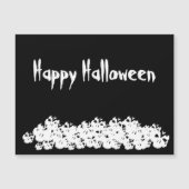 ハロウィーン白黒スカルパイルカスタムマグネット (正面)