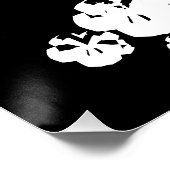 ハロウィーン白黒スカルパイルカスタム文字 ポスター (コーナー)