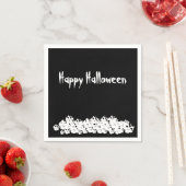 ハロウィーン白黒スカルパイルカスタム紙 スタンダードカクテルナプキン (インサイチュ)