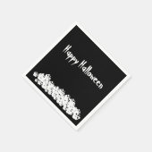 ハロウィーン白黒スカルパイルカスタム紙 スタンダードカクテルナプキン (角)