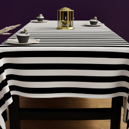 ハロウィーン白黒ストライプ模様 テーブルクロス