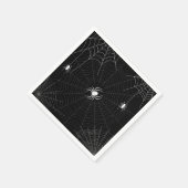 ハロウィーン白黒スパイダーウェブ スタンダードカクテルナプキン (角)