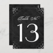 ハロウィーン白黒スパイダーWebテーブル番号カード ポストカード (正面/裏面)