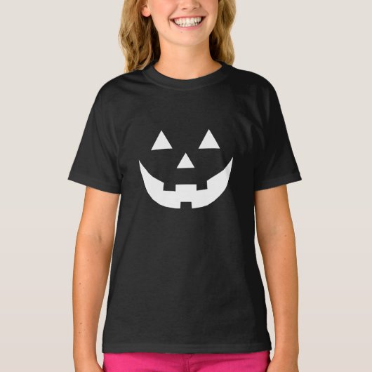 ハロウィーン白黒ハロウィーンのカボチャのちょうちんの衣装 Tシャツ (正面)