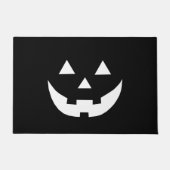 ハロウィーン白黒ハロウィーンのカボチャのちょうちんカボチャかわいい ドアマット (正面)