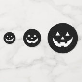 ハロウィーン白黒ハロウィーンのカボチャのちょうちんカボチャ顔 コンフェッティ (正面)