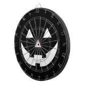 ハロウィーン白黒ハロウィーンのカボチャのちょうちんカボチャ顔 ダーツボード (正面右)