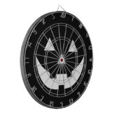 ハロウィーン白黒ハロウィーンのカボチャのちょうちんカボチャ顔 ダーツボード (正面左)