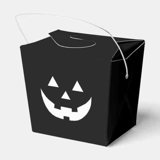 ハロウィーン白黒ハロウィーンのカボチャのちょうちんカボチャ顔 フェイバーボックス (裏面サイド)