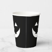 ハロウィーン白黒ハロウィーンのカボチャのちょうちんカボチャ顔 紙コップ (右)