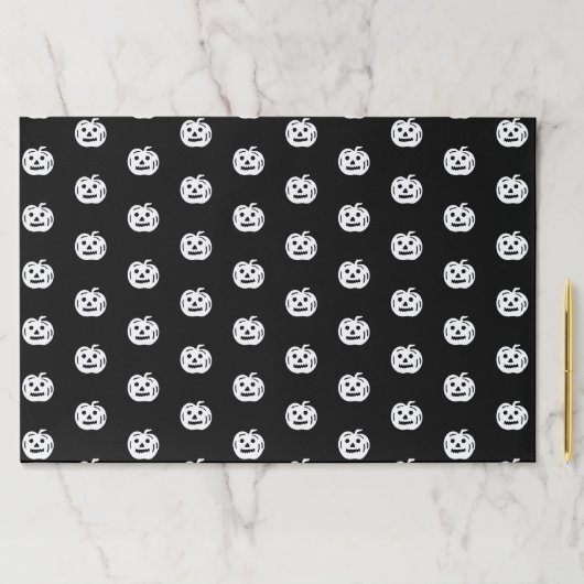 ハロウィーン白黒ハロウィーンのカボチャのちょうちんランチョンマット ペーパーパッド (インサイチュ)