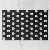 ハロウィーン白黒ハロウィーンのカボチャのちょうちんランチョンマット ペーパーパッド (正面)