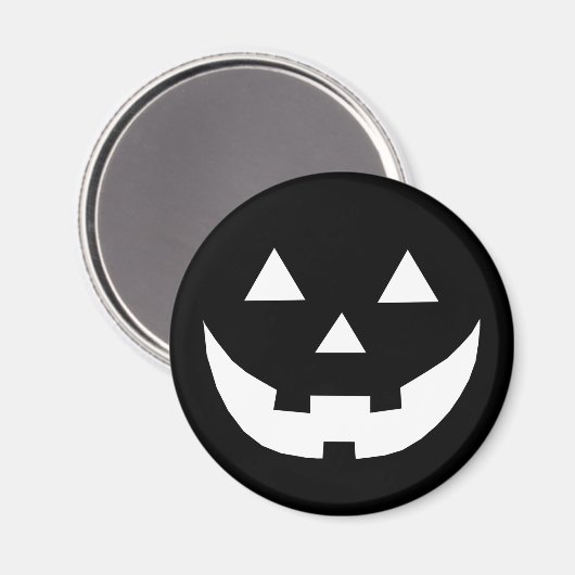 ハロウィーン白黒ハロウィーンのカボチャのちょうちん不気味な装飾 マグネット (正面/裏面)