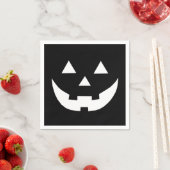 ハロウィーン白黒ハロウィーンのカボチャのちょうちん怖い紙 スタンダードカクテルナプキン (インサイチュ)