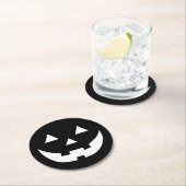 ハロウィーン白黒ハロウィーンのカボチャのちょうちん怖パーティー ラウンドペーパーコースター (インサイチュ)