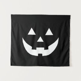 ハロウィーン白黒ハロウィーンのカボチャのちょうちん怖 タペストリー