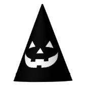 ハロウィーン白黒ハロウィーンのカボチャのちょうちん怖 パーティーハット (正面)