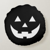 ハロウィーン白黒ハロウィーンのカボチャのちょうちん怖 ラウンドクッション (裏面)