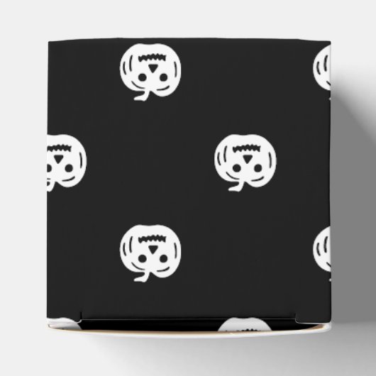 ハロウィーン白黒ハロウィーンのカボチャのちょうちん柄かわいい フェイバーボックス (上部)