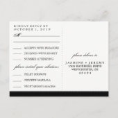 ハロウィーン白黒レッドローズメニューマッチングRSVP インビテーションポストカード (裏面)