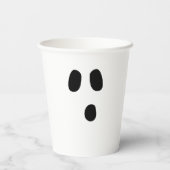 ハロウィーン白黒怖い幽霊顔不気味 紙コップ (裏面)