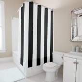 ハロウィーン白黒縦ストライプ シャワーカーテン (インサイチュ)