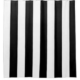 ハロウィーン白黒縦ストライプ シャワーカーテン