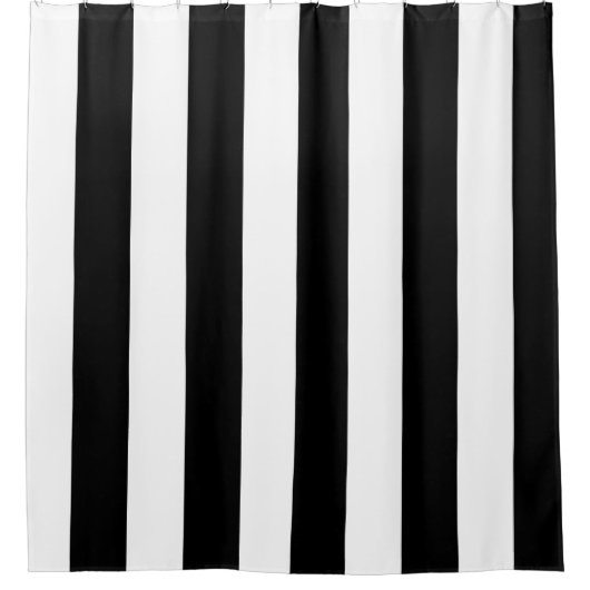 ハロウィーン白黒縦ストライプ シャワーカーテン (正面)