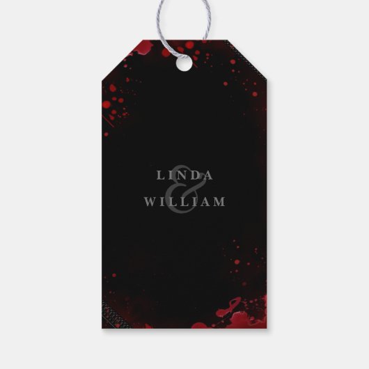 ハロウィーン白黒血（ばちゃばちゃ）跳ねるサンキューラベル ギフトタグ (裏面)