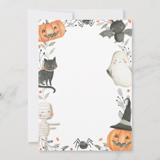 ハロウィーン私たちの小さなブー誕生日パーティーの招待 招待状 (裏面)