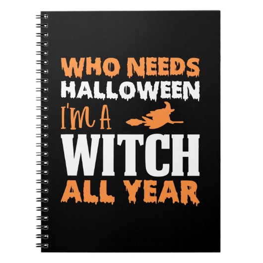 ハロウィーン私は魔女のすべての年誕生日 ノートブック (正面)