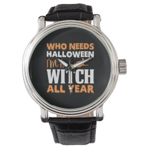 ハロウィーン私は魔女のすべての年誕生日 腕時計