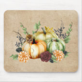 ハロウィーン秋のカボチャの水彩 マウスパッド (正面)