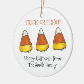 ハロウィーン秋のキャンディーコーンキャンディーのトリックまたは治療 セラミックオーナメント (左)